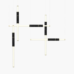 Light Pipe | S 58—12 - Polished Brass - Black | Suspended lights | Empty State