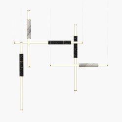 Light Pipe | S 58—12 - Polished Brass - White / Black | Suspended lights | Empty State