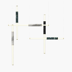 Light Pipe | S 58—12 - Polished Brass - Black / White / Green | Suspended lights | Empty State