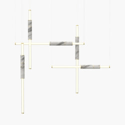 Light Pipe | S 58—12 - Brushed Brass - White | Lampade sospensione | Empty State