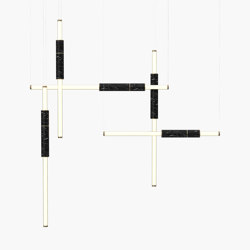 Light Pipe | S 58—12 - Burnished Brass - Black | Suspended lights | Empty State