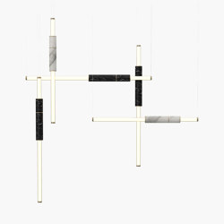 Light Pipe | S 58—12 - Burnished Brass - White / Black | Suspended lights | Empty State