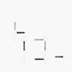 Light Pipe | S 58—13 - Polished Brass - Green / White | Lámparas de suspensión | Empty State