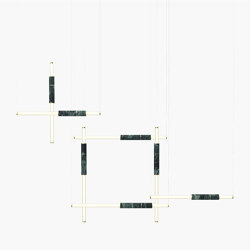 Light Pipe | S 58—13 - Polished Brass - Green | Lampade sospensione | Empty State