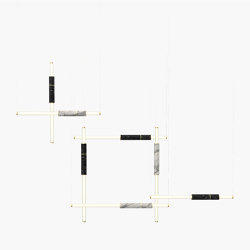 Light Pipe | S 58—13 - Brushed Brass - White / Black | Lampade sospensione | Empty State