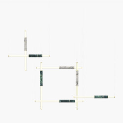 Light Pipe | S 58—13 - Brushed Brass - Green / White | Suspended lights | Empty State