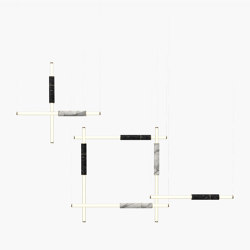 Light Pipe | S 58—13 - Burnished Brass - White / Black | Suspended lights | Empty State