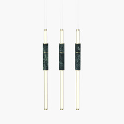 Light Pipe | S 58—14 - Polished Brass - Green | Lampade sospensione | Empty State