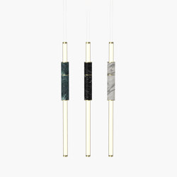 Light Pipe | S 58—14 - Polished Brass - Black / White / Green | Suspended lights | Empty State