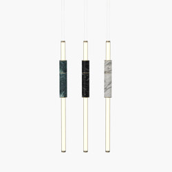Light Pipe | S 58—14 - Burnished Brass - Black / White / Green | Suspended lights | Empty State