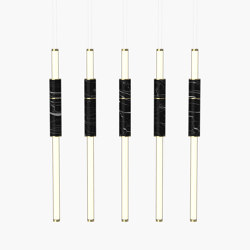 Light Pipe | S 58—15 - Polished Brass - Black | Lampade sospensione | Empty State