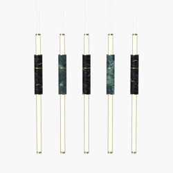 Light Pipe | S 58—15 - Polished Brass - Green / Black | Lampade sospensione | Empty State