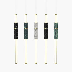 Light Pipe | S 58—15 - Polished Brass - Black / White / Green | Lámparas de suspensión | Empty State
