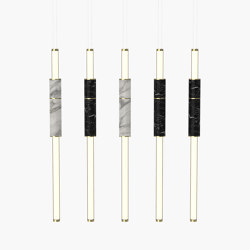Light Pipe | S 58—15 - Polished Brass - Black / White | Lampade sospensione | Empty State