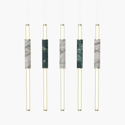 Light Pipe | S 58—15 - Polished Brass - Green / White | Lámparas de suspensión | Empty State
