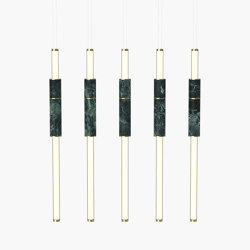 Light Pipe | S 58—15 - Polished Brass - Green | Lampade sospensione | Empty State