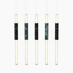 Light Pipe | S 58—15 - Brushed Brass - Green / Black | Lampade sospensione | Empty State