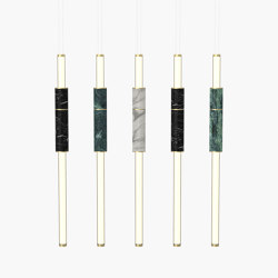 Light Pipe | S 58—15 - Brushed Brass - Black / White / Green | Lampade sospensione | Empty State
