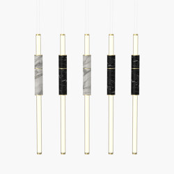 Light Pipe | S 58—15 - Brushed Brass - Black / White | Lampade sospensione | Empty State