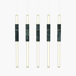 Light Pipe | S 58—15 - Brushed Brass - Green | Suspended lights | Empty State