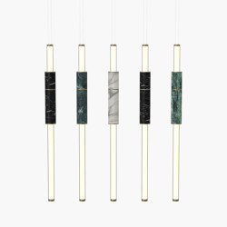 Light Pipe | S 58—15 - Burnished Brass - Black / White / Green | Suspended lights | Empty State