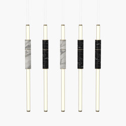 Light Pipe | S 58—15 - Burnished Brass - Black / White | Suspended lights | Empty State
