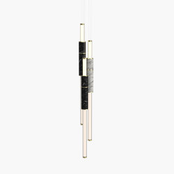 Light Pipe | S 58—16 - Polished Brass - Black / White | Suspensions | Empty State