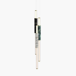 Light Pipe | S 58—16 - Polished Brass - Black / White / Green | Suspended lights | Empty State
