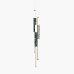 Light Pipe | S 58—16 - Polished Brass - Green / White | Lampade sospensione | Empty State
