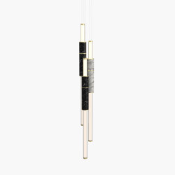 Light Pipe | S 58—16 - Brushed Brass - Black / White | Suspended lights | Empty State