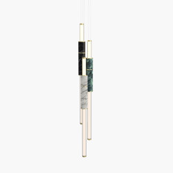 Light Pipe | S 58—16 - Brushed Brass - Black / White / Green | Suspended lights | Empty State