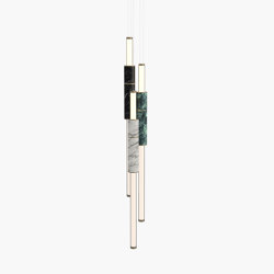 Light Pipe | S 58—16 - Burnished Brass - Black / White / Green | Suspended lights | Empty State