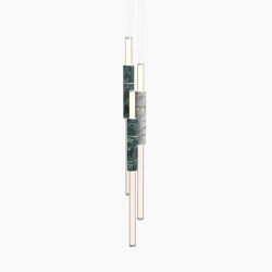 Light Pipe | S 58—16 - Silver Anodised - Green / White | Suspended lights | Empty State