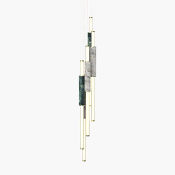 Light Pipe | S 58—17 - Polished Brass - Green / White | Lampade sospensione | Empty State