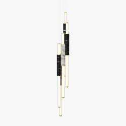 Light Pipe | S 58—17 - Brushed Brass - Black / White | Suspended lights | Empty State