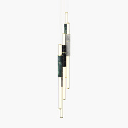 Light Pipe | S 58—17 - Brushed Brass - Black / White / Green | Lámparas de suspensión | Empty State
