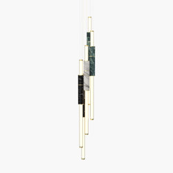Light Pipe | S 58—17 - Brushed Brass - Black / White / Green | Suspensions | Empty State