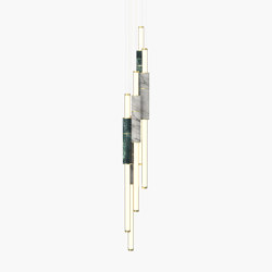 Light Pipe | S 58—17 - Brushed Brass - Green / White | Pendelleuchten | Empty State