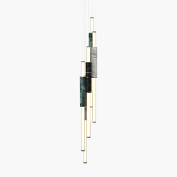 Light Pipe | S 58—17 - Burnished Brass - Black / White / Green | Suspended lights | Empty State