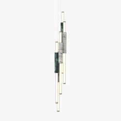 Light Pipe | S 58—17 - Burnished Brass - Green / White | Lampade sospensione | Empty State