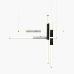 Light Pipe | S 58—18 - Polished Brass - Black / White | Suspended lights | Empty State