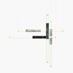 Light Pipe | S 58—18 - Polished Brass - Black / White / Green | Suspended lights | Empty State