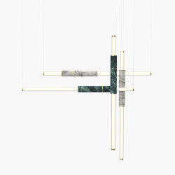 Light Pipe | S 58—18 - Polished Brass - Green / White | Suspensions | Empty State