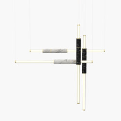 Light Pipe | S 58—18 - Brushed Brass - Black / White | Lampade sospensione | Empty State