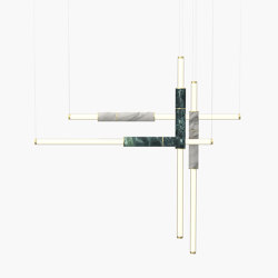 Light Pipe | S 58—18 - Brushed Brass - Green / White | Lampade sospensione | Empty State