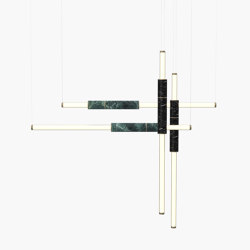 Light Pipe | S 58—18 - Brushed Brass - Green / Black | Suspensions | Empty State