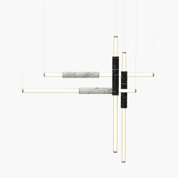 Light Pipe | S 58—18 - Burnished Brass - Black / White | Suspended lights | Empty State