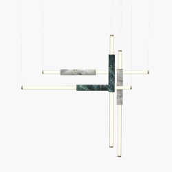 Light Pipe | S 58—18 - Burnished Brass - Green / White | Lampade sospensione | Empty State