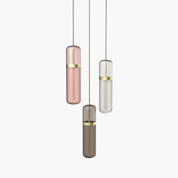 Pill | S 36—02 - Brushed Brass - Pink / Smoked / Opal | Pendelleuchten | Empty State