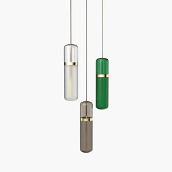 Pill | S 36—02 - Polished Brass - Opal / Smoked / Green | Lampade sospensione | Empty State